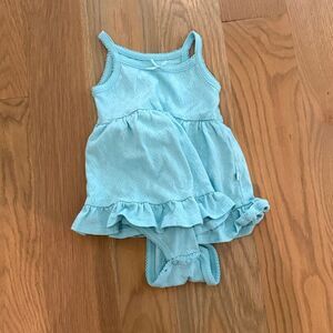 Posh peanut aqua blue bubble Dress with Ruffles